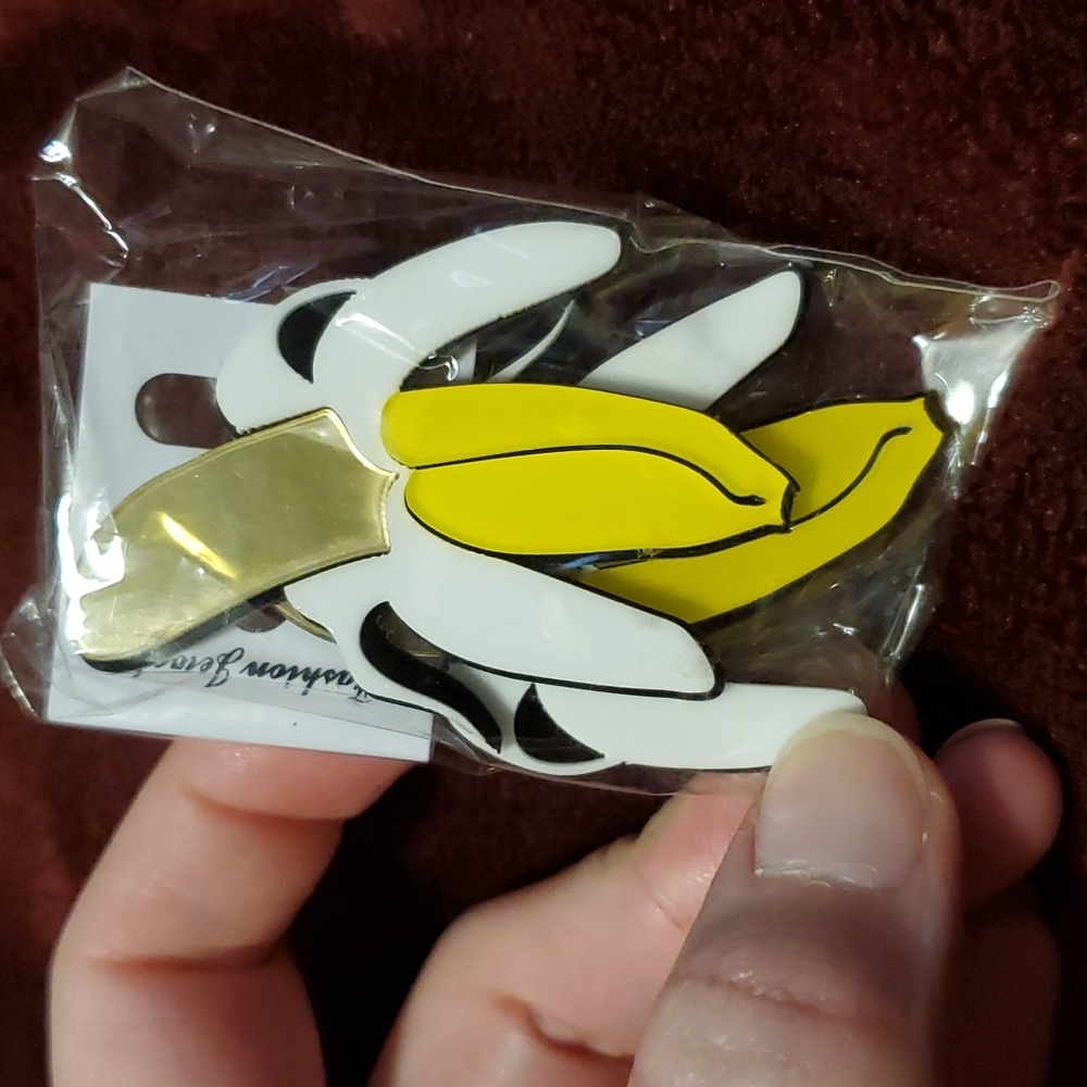 Large Banana earrings New yellow summer fruit